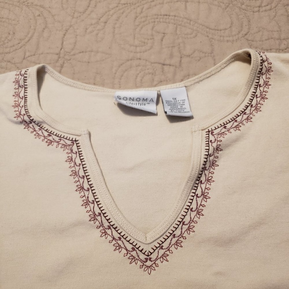 Sonoma Scoop/Notch neckline short sleeve t-shirt - Picture 3 of 6